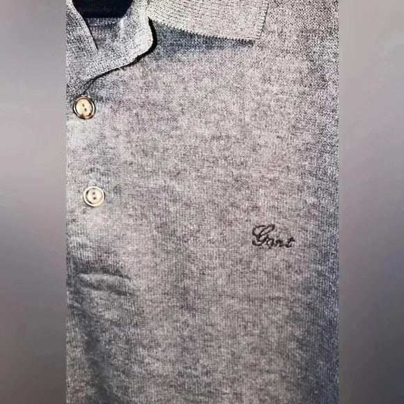 original long sleeve rugger 3  button collar dark grey sweater XXL - Picture 3 of 3